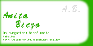 anita biczo business card